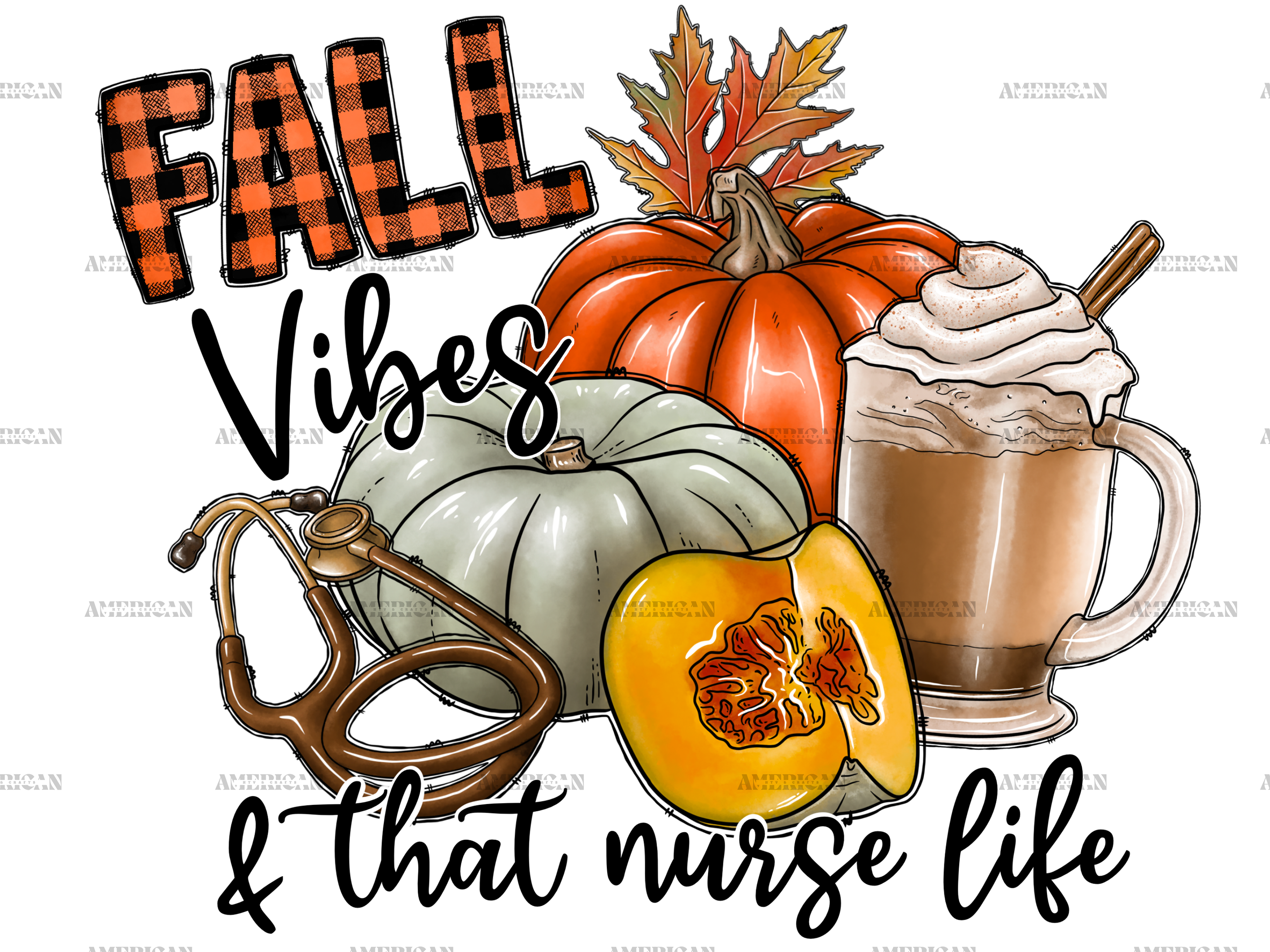 Fall Vibes That Nurse Life DTF Transfer