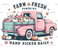 Farm Fresh Pumpkins Pink Truck DTF Transfer