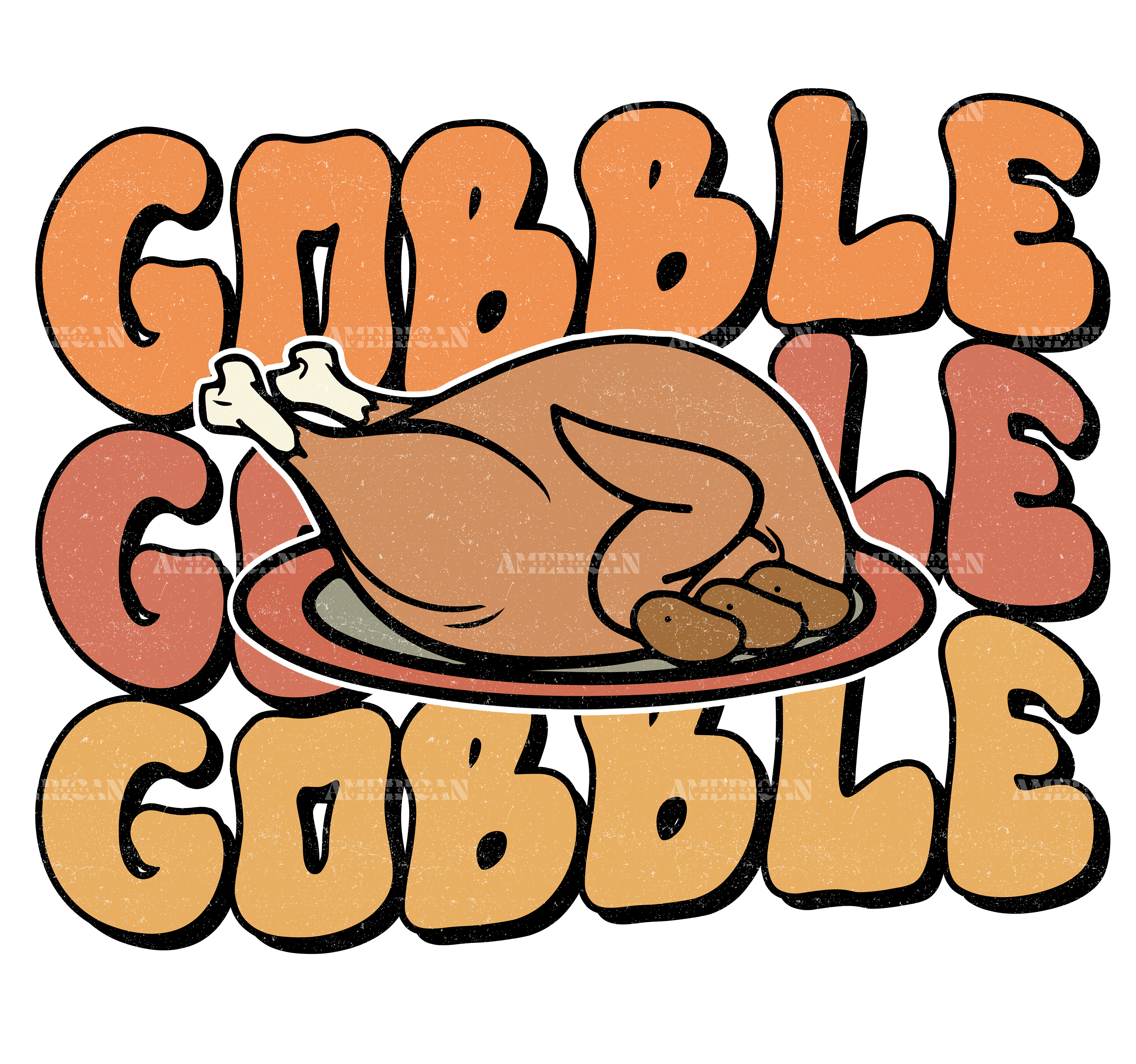 Gobble Turkey DTF Transfer