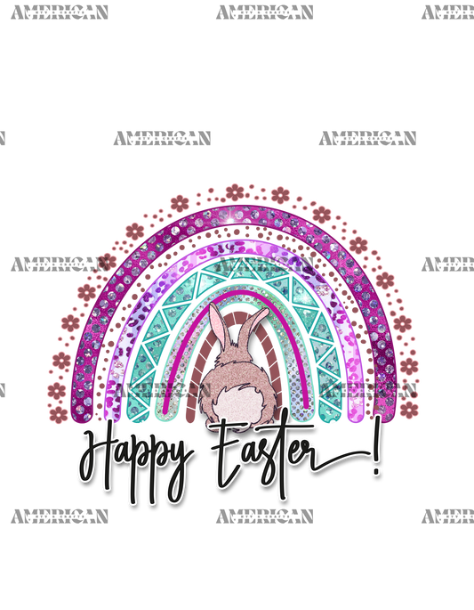 Happy Easter Bunny Rainbow DTF Transfer