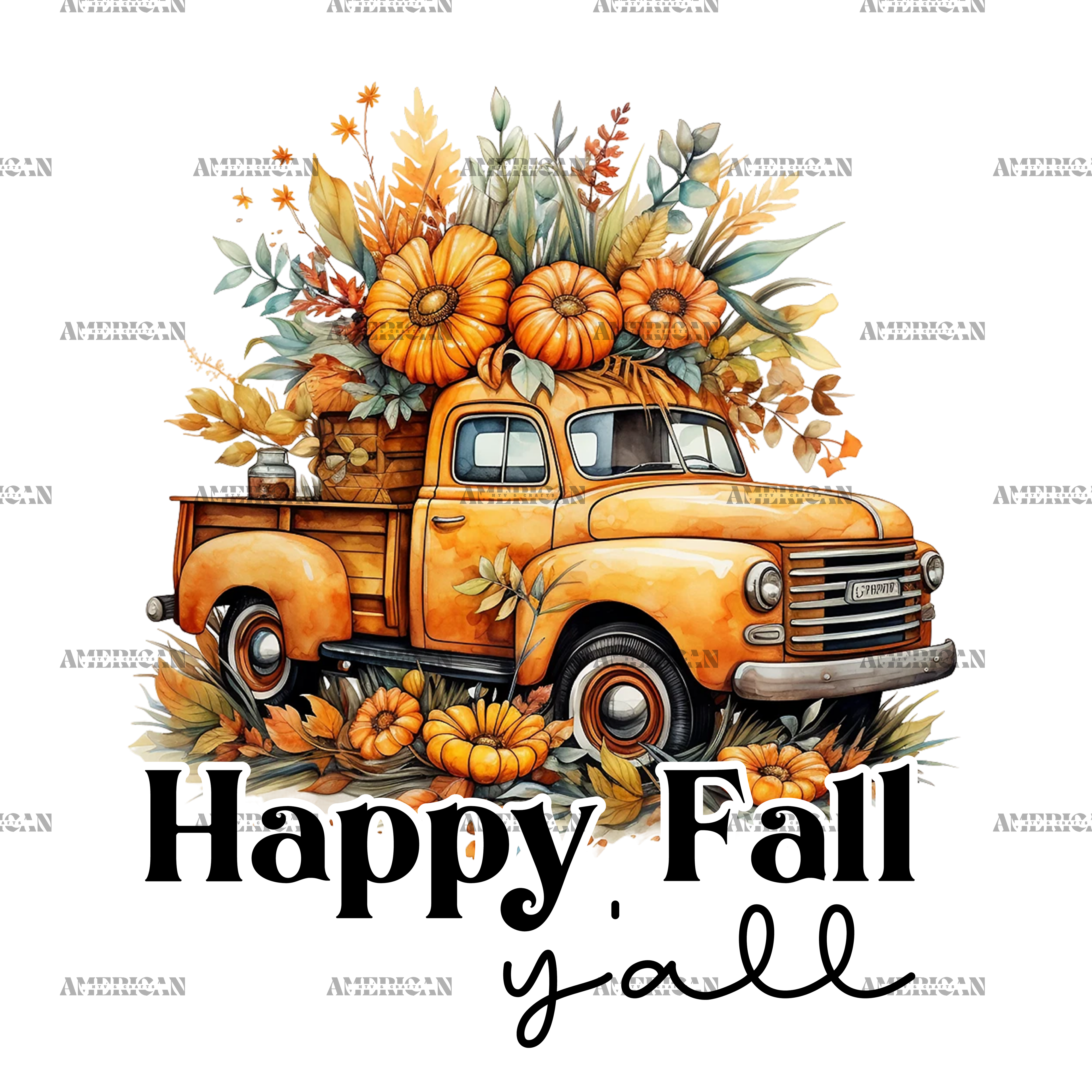 Happy Fall Y'all Truck DTF Transfer