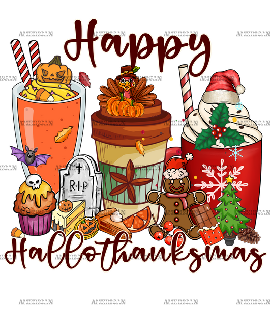 Happy Hallothanksmas-1 DTF Transfer