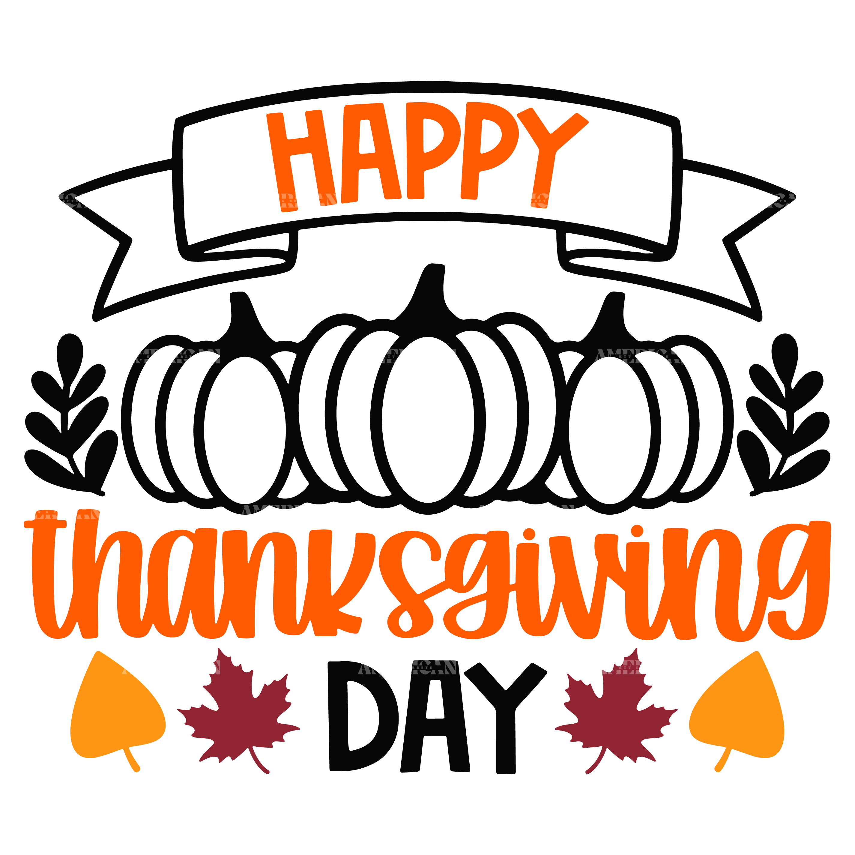 Happy Thanks Giving Day-1 DTF Transfer
