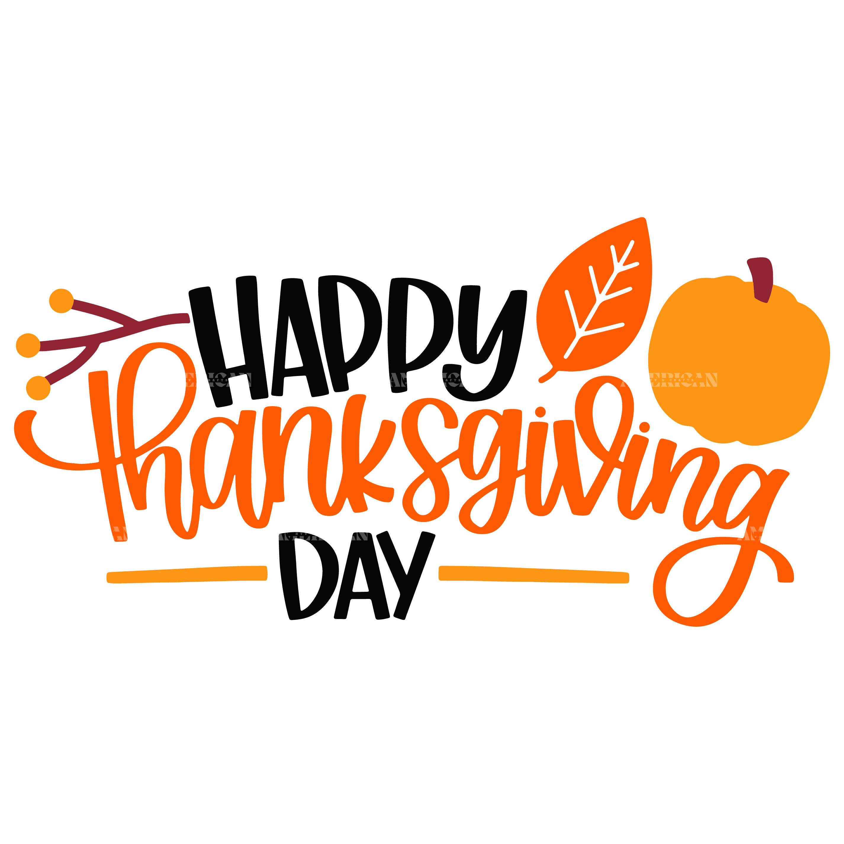 Happy Thanks Giving Day-3 DTF Transfer
