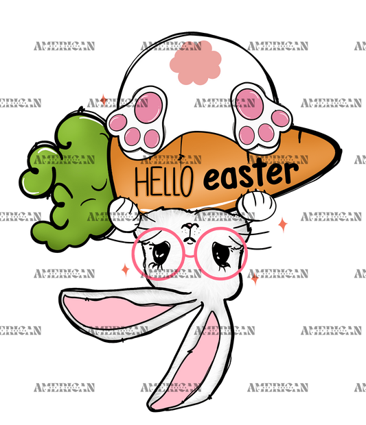 Hello Easter Inverted DTF Transfer