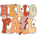 Hello Fall Bolt Dotted DTF Transfer