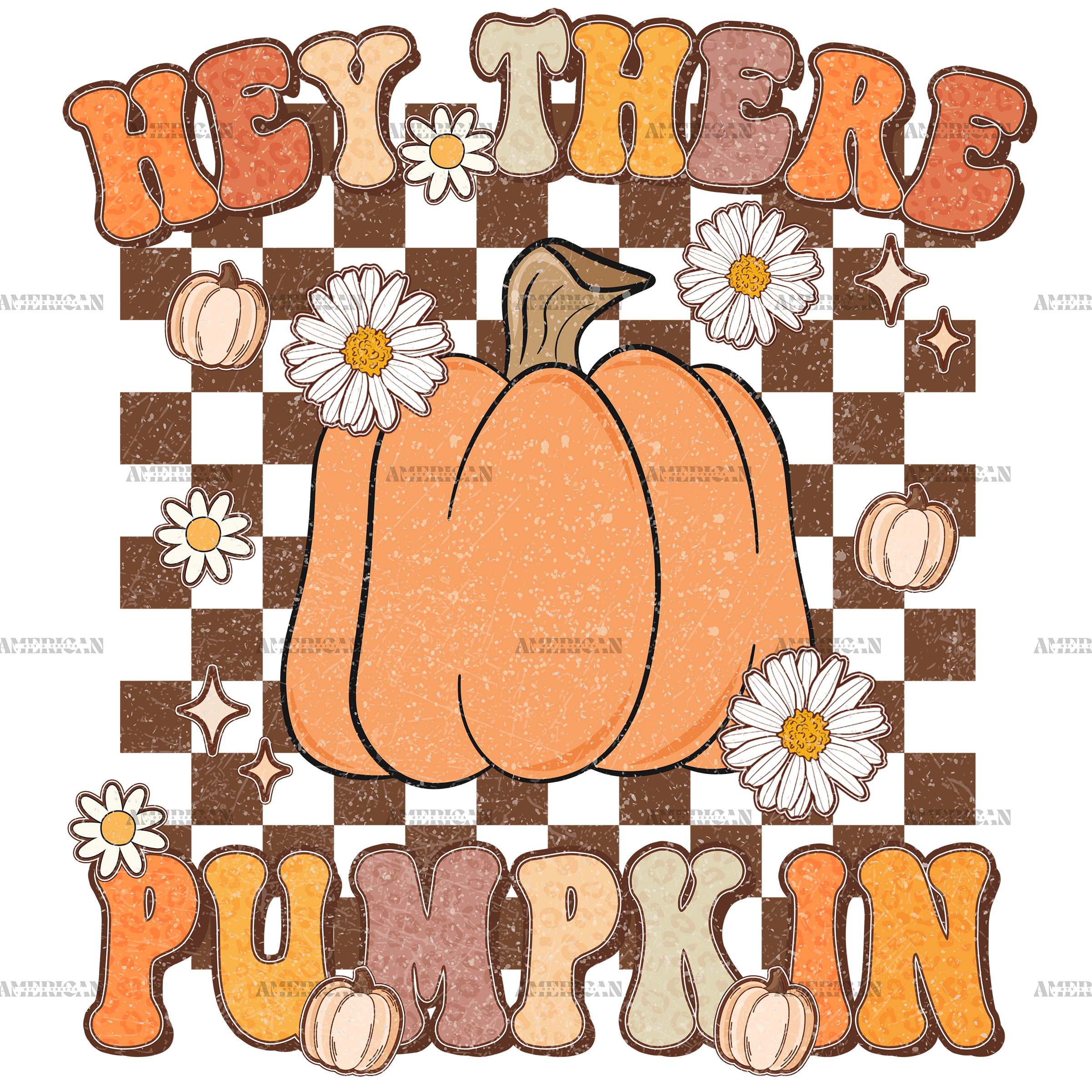 Hey There Pumpkin Fall Dotted DTF Transfer