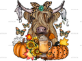 Highland Cow Pumpkin Autumn DTF Transfer