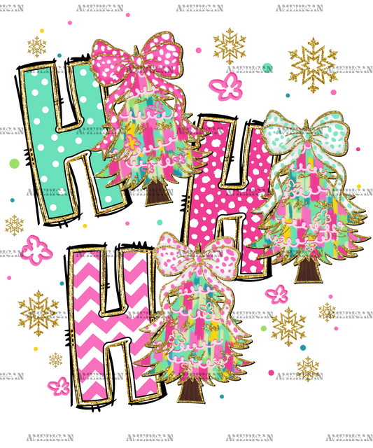 HoHoHo Trees DTF Transfer