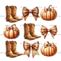 Howdy Autumn Pumpkins Bows-2 DTF Transfer