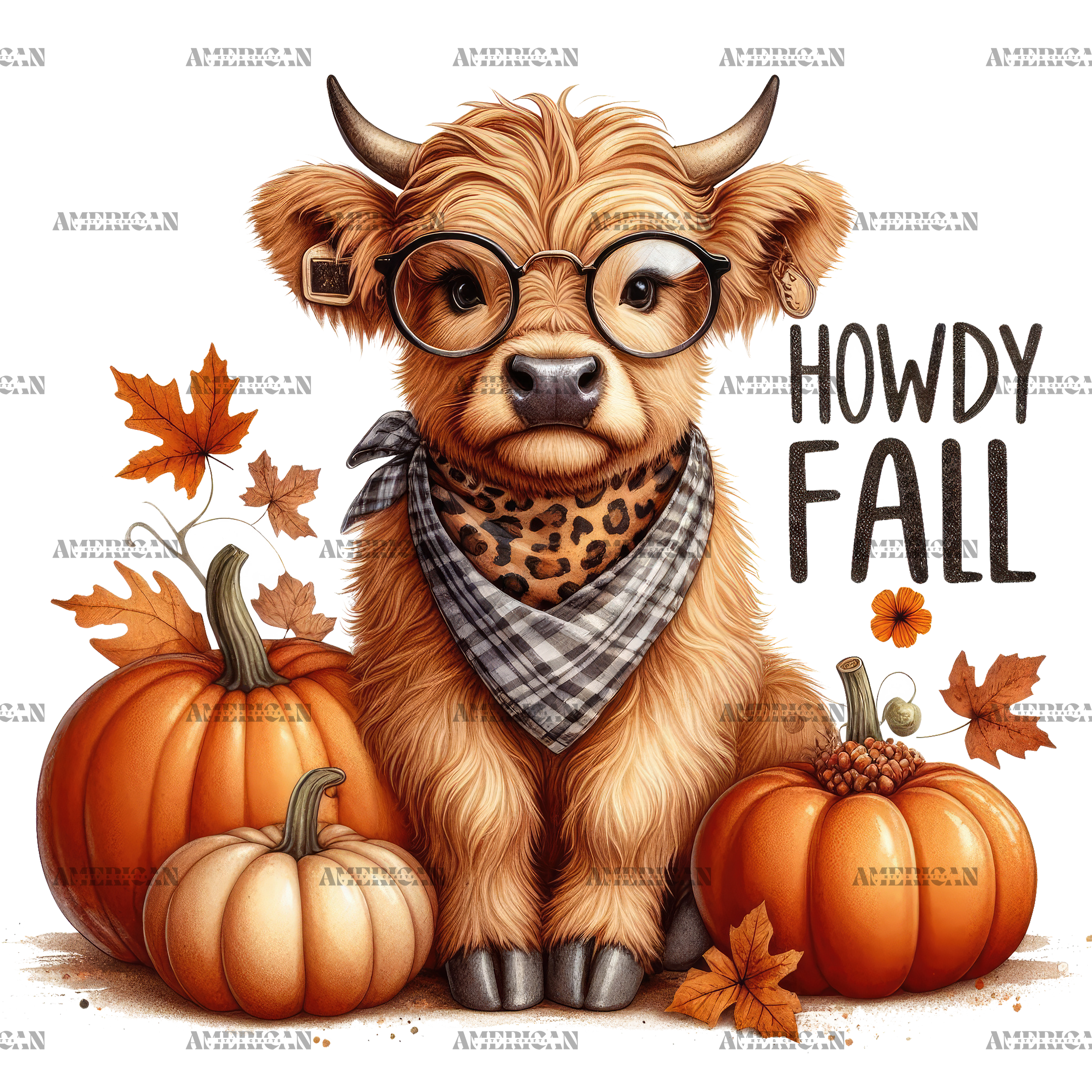 Howdy Fall Cow DTF Transfer