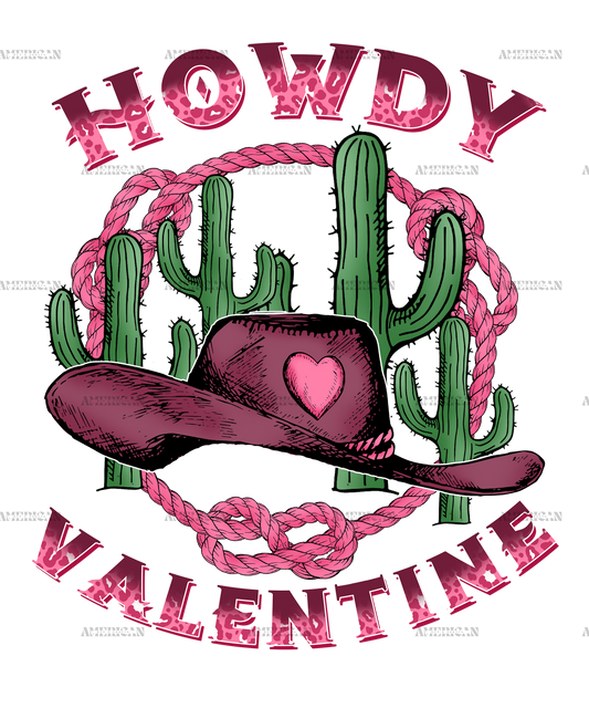 Howdy Valentine Cactus DTF Transfer