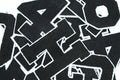 Black on White 6" Chenille Letter Varsity