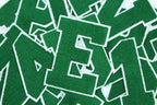Green on White 6" Chenille Letter Varsity