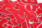 Red on White 6" Chenille Letter Varsity