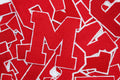 Red on White 6" Chenille Letter Varsity