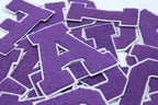 Purple on White 6" Chenille Letter Varsity