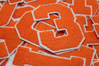 Orange on White 6" Chenille Letter Varsity