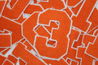 Orange on White 6" Chenille Letter Varsity