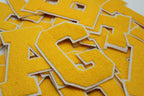 Yellow on White 6" Chenille Letter Varsity