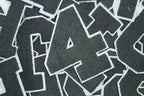 Dark Grey on White 6" Chenille Letter Varsity