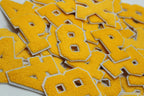 Yellow on White 2.5" Chenille Letter Varsity