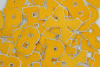 Yellow on White 2.5" Chenille Letter Varsity