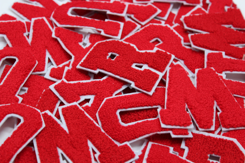 Red on White 2.5" Chenille Letter Varsity