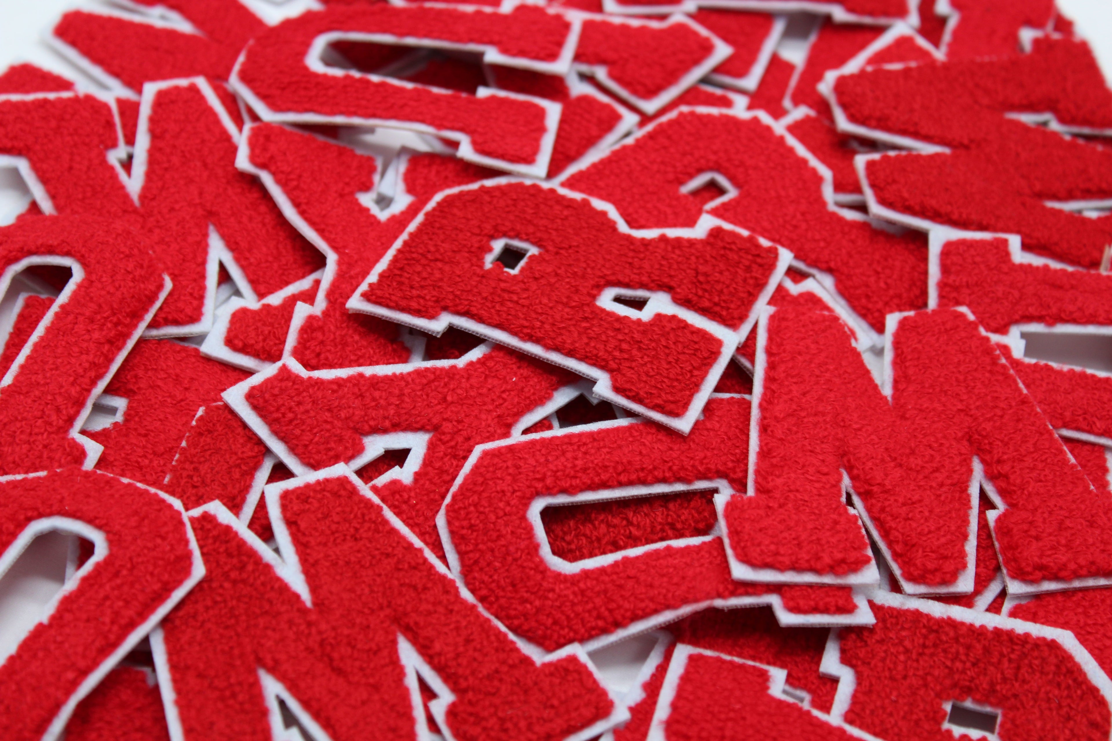 Red on White 2.5" Chenille Letter Varsity