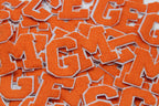 Orange on White 2.5" Chenille Letter Varsity