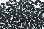 Black on White 2.5" Chenille Letter Varsity