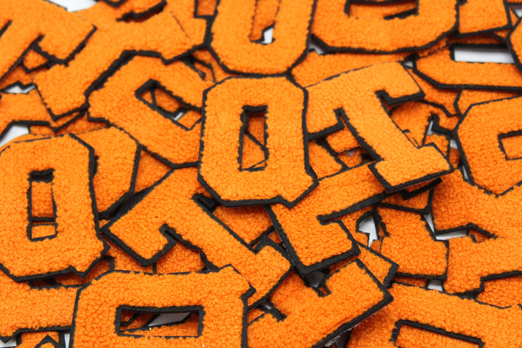 Orange on Black 2.5" Chenille Letter Varsity