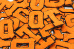 Orange on Black 2.5" Chenille Letter Varsity