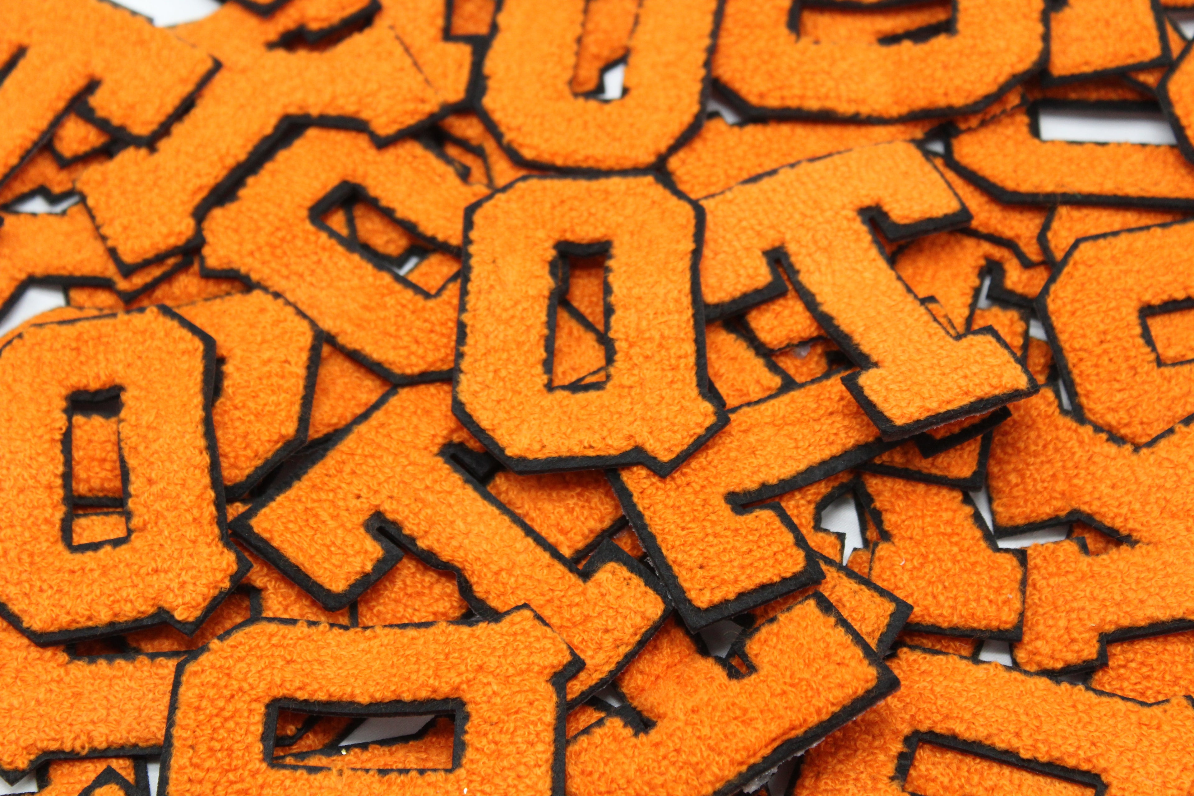 Orange on Black 2.5" Chenille Letter Varsity