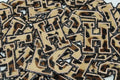 Leopard on Glitter Black 6" Chenille Letter Varsity