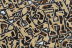 Leopard on Glitter Black 2.5" Chenille Letter Varsity
