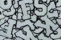White on Black 2.5" Chenille Letter Varsity