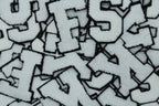 White on Black 2.5" Chenille Letter Varsity