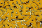 Yellow and Gold Sequin 2.5" Chenille Letter Varsity