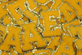 Yellow and Gold Sequin 2.5" Chenille Letter Varsity