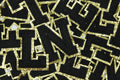 Black and Gold Sequin 2.5" Chenille Letter Varsity