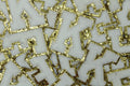 White and Gold Sequin 2.5" Chenille Letter Varsity