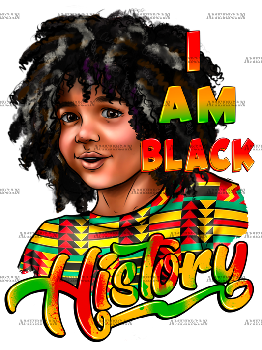 I Am Black History Afro Kid DTF Transfer