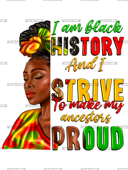 I Am Black History Black Woman-2 DTF Transfer