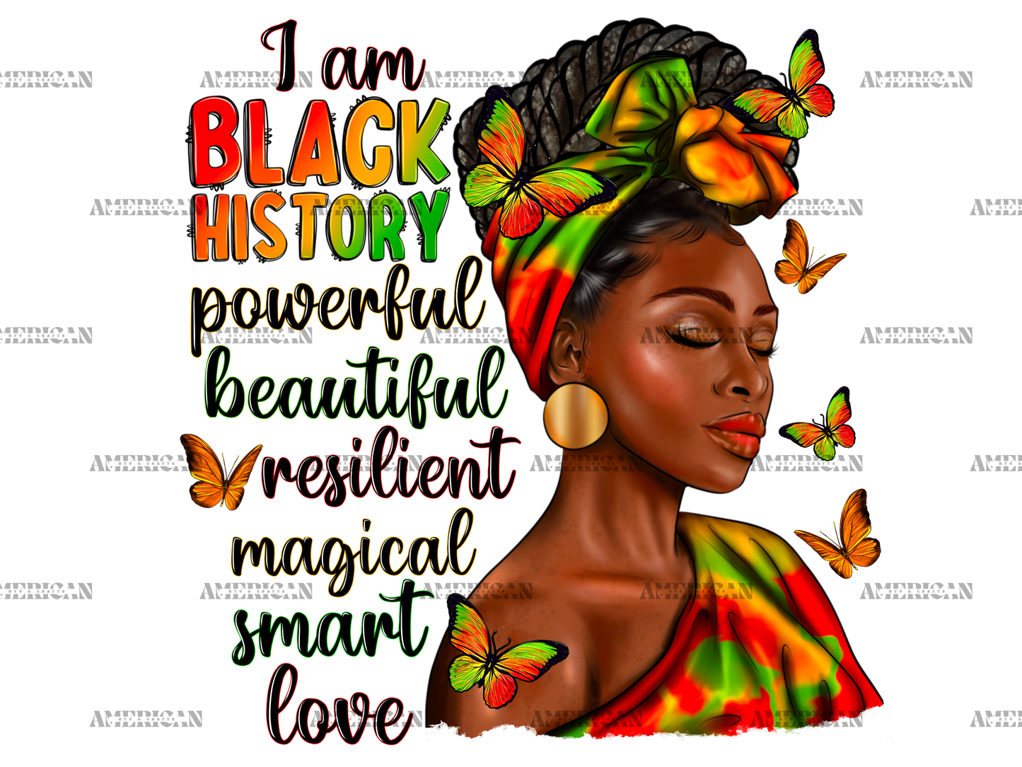 I Am Black History Woman Juneteenth DTF Transfer