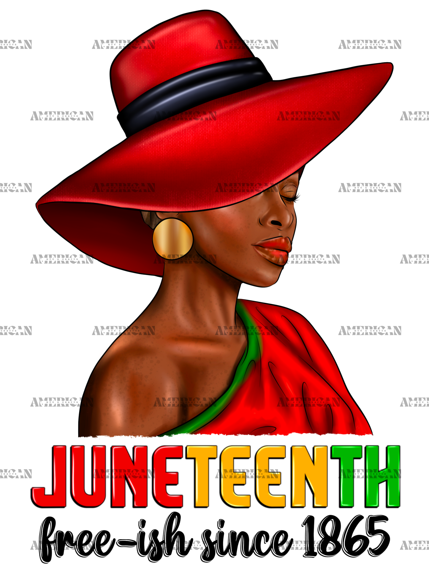 Juneteenth Freeish Since 1865 Black Woman DTF Transfer