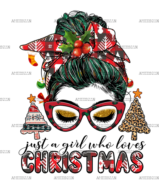 Just A Girl Who Loves Christmas-3 DTF Transfer