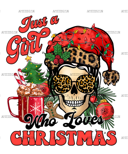 Just A Girl Who Loves Christmas-8 DTF Transfer