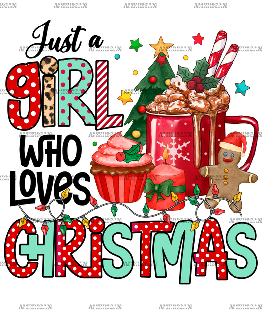 Just A Girl Who Loves Christmas-9 DTF Transfer