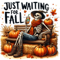 Just Waiting For Fall Skeleton-4 DTF Transfer